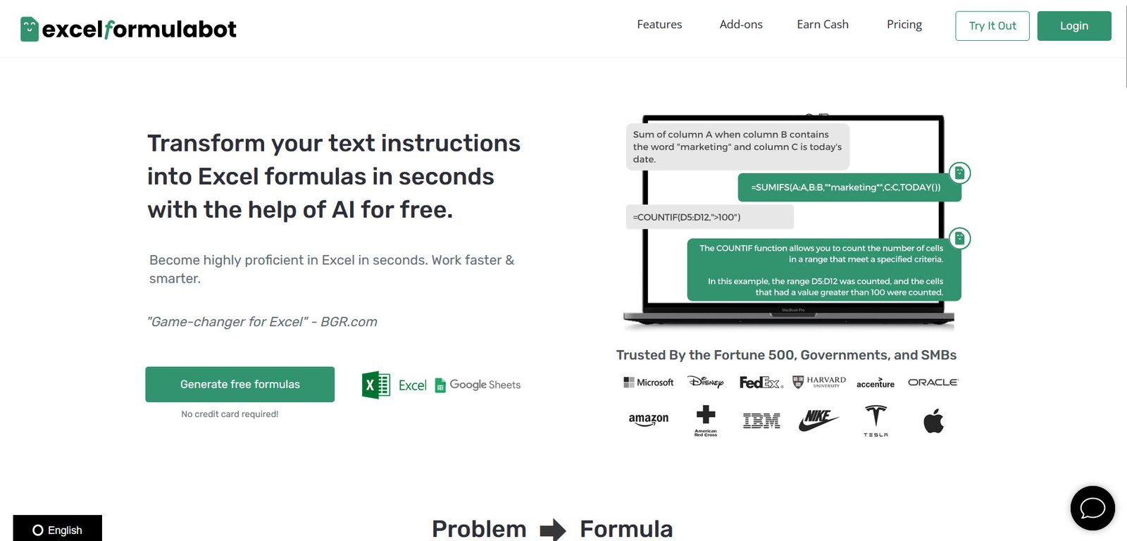 Excel Formula Bot Website Whizoweb